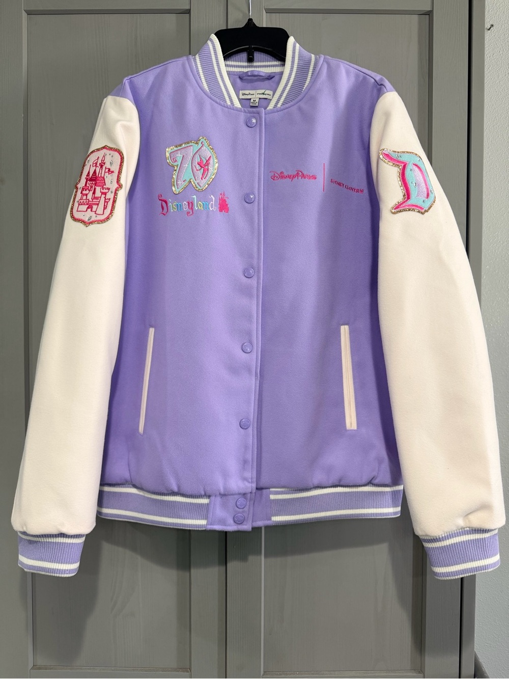 Disney x Stoney Clover Lane Lavender Tinker Bell Varsity Jacket Size M